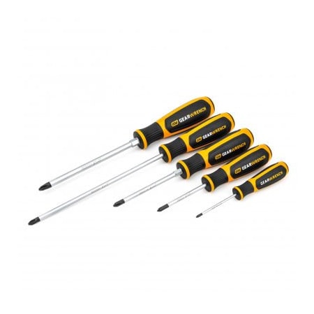 Apex Tool Group Gearwrench 5 Piece Phillips Dual Material Screwdriver Set 80052H